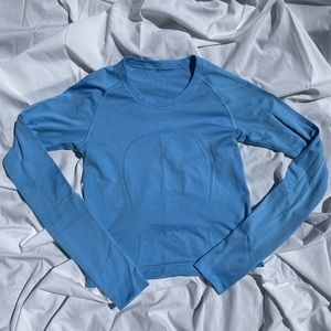 Lululemon Swiftly Tech Long Sleeve- Baby Blue- Cropped Length